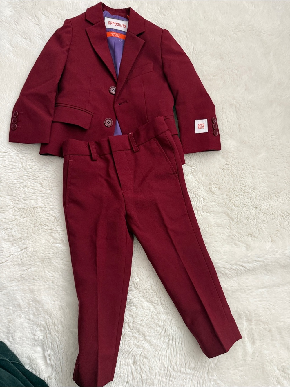 OppoSuits Burgundy Kids' Blazer and Pants